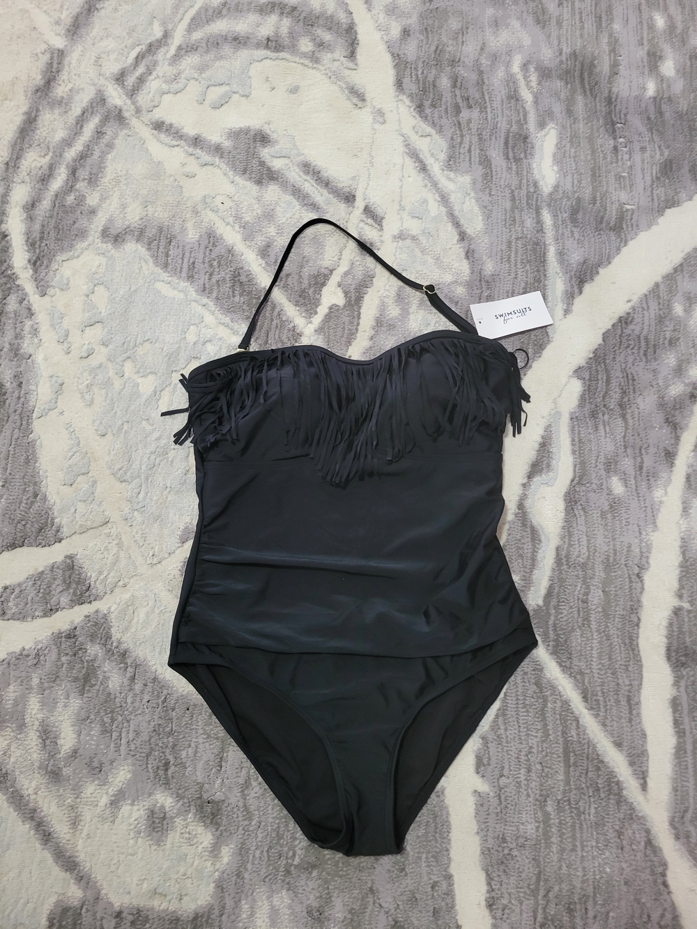 Swimsuits For All Fringe One-Piece Swimwear Size 14